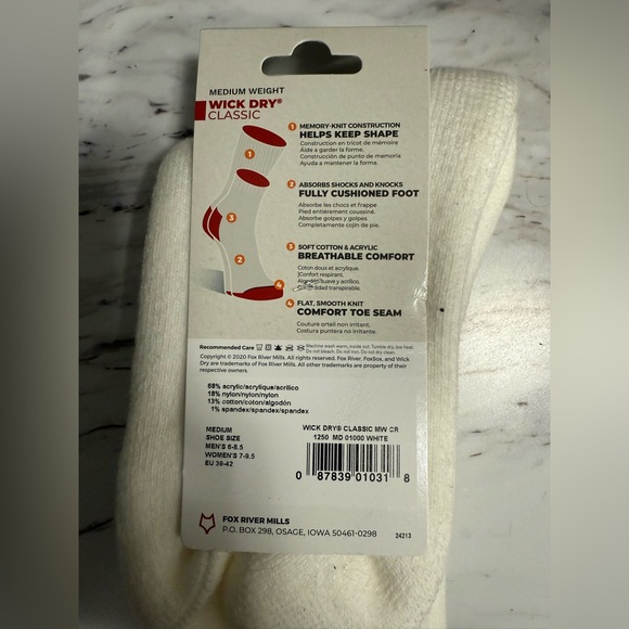 White Cushioned Athletic Crew Socks - Picture 4 of 5